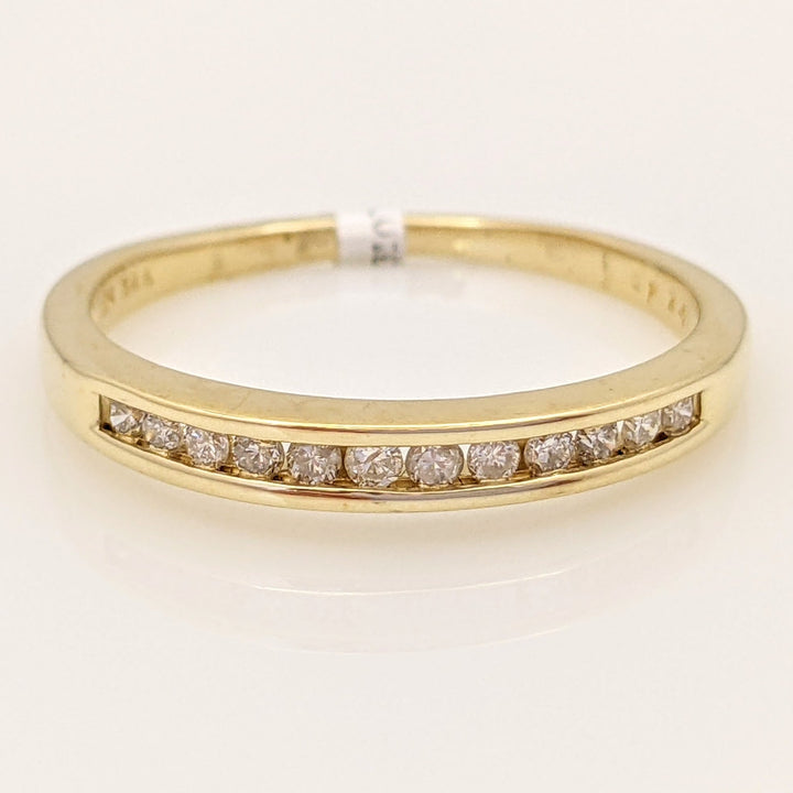 14K .24 CARAT TOTAL WEIGHT I1 H DIAMOND ROUND (12) ESTATE CHANNEL BAND 2.9 GRAMS
