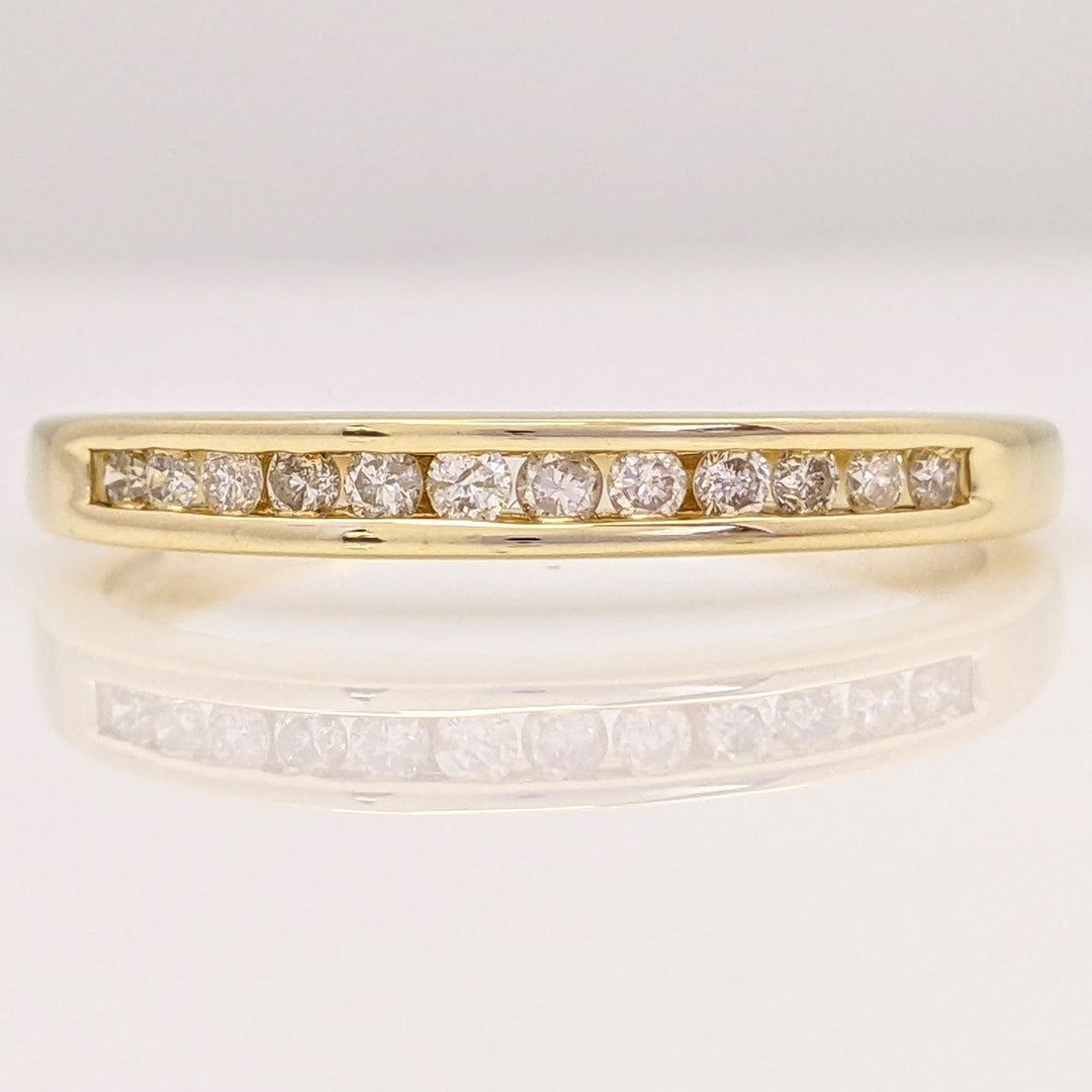 14K .24 CARAT TOTAL WEIGHT I1 H DIAMOND ROUND (12) ESTATE CHANNEL BAND 2.9 GRAMS