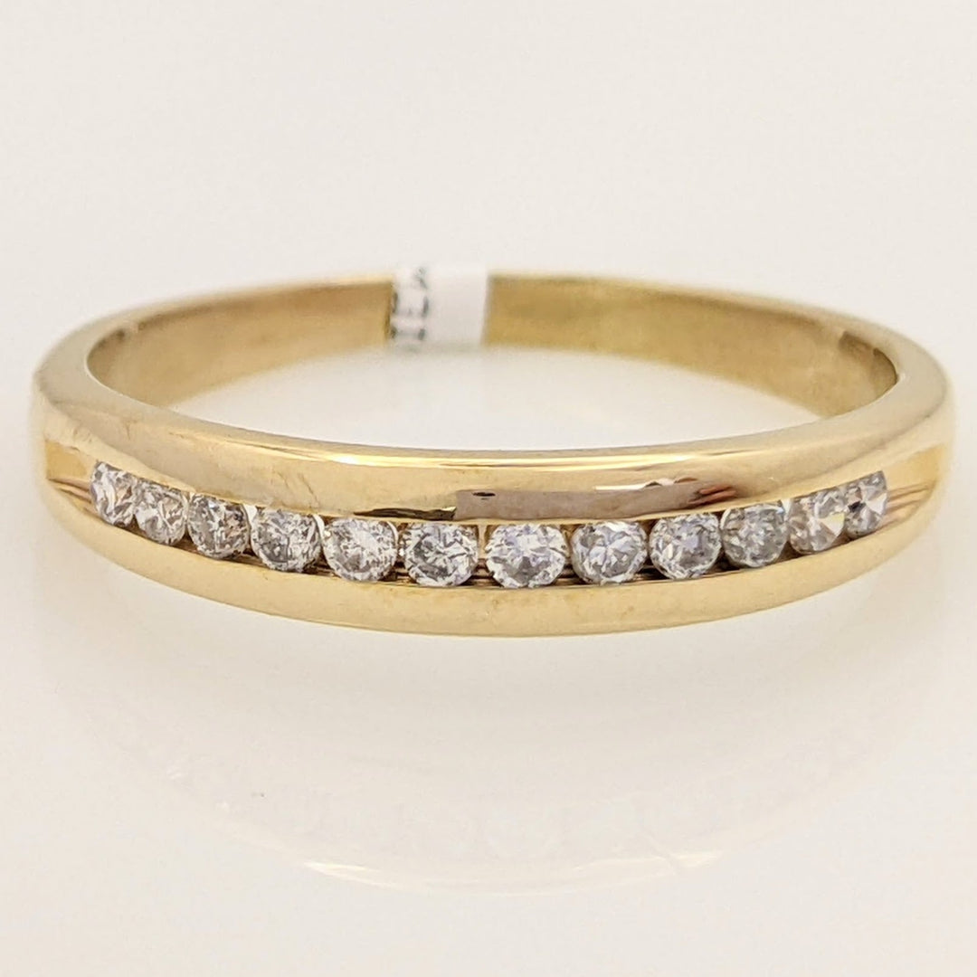 14K .24 CARAT TOTAL WEIGHT I1 H DIAMOND ROUND (12) ESTATE CHANNEL BAND 2.8 GRAMS