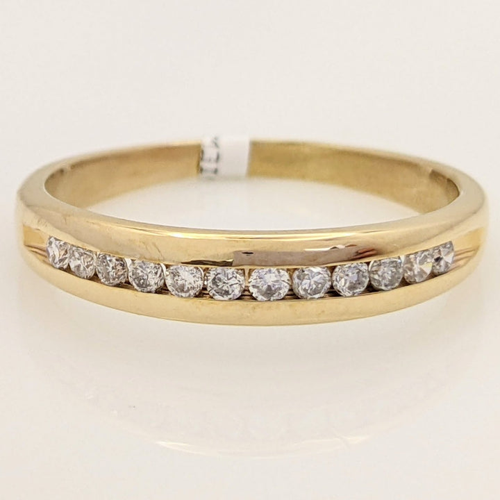 14K .24 CARAT TOTAL WEIGHT I1 H DIAMOND ROUND (12) ESTATE CHANNEL BAND 2.8 GRAMS