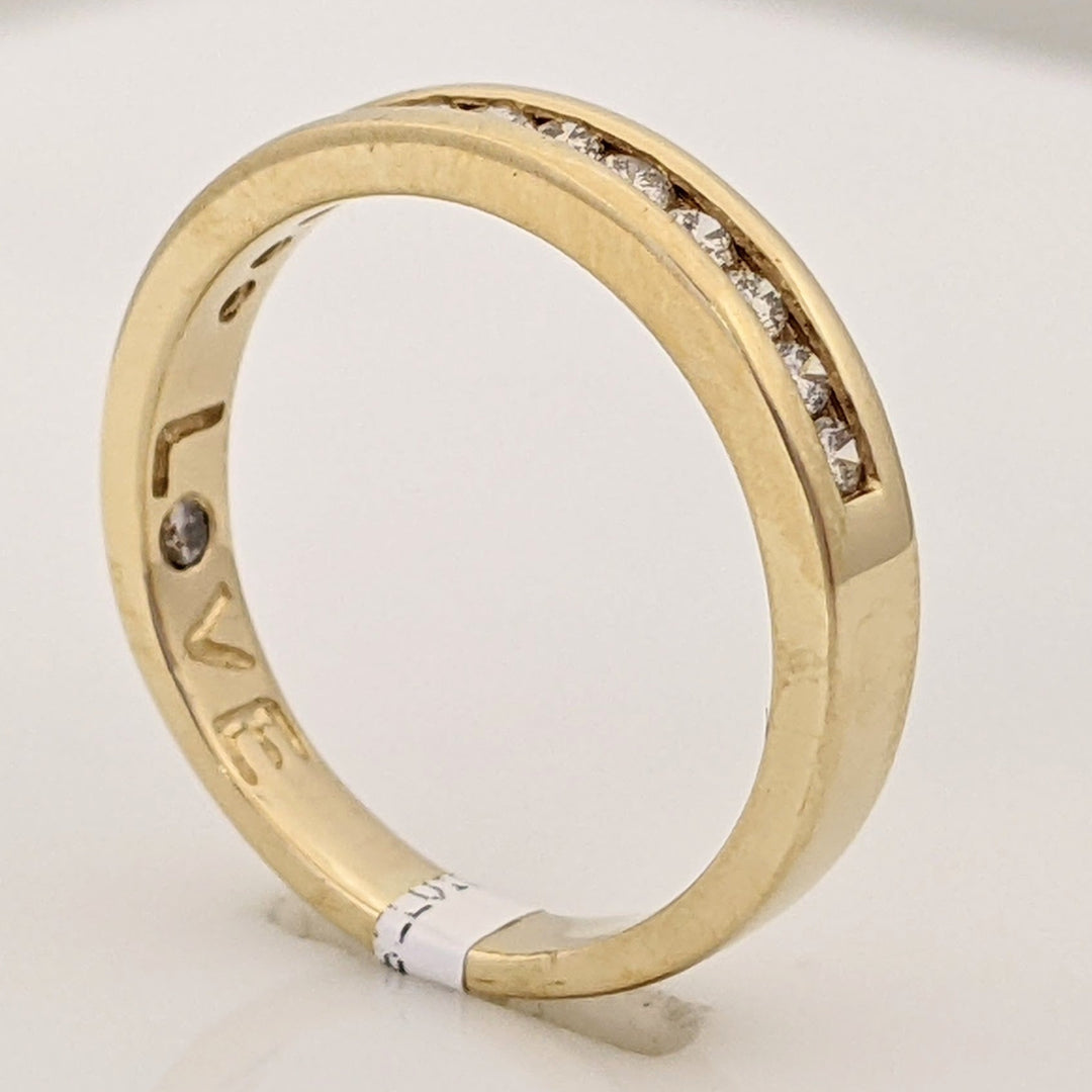 10K .24 CARAT TOTAL WEIGHT SI2 I DIAMOND ROUND (12) ESTATE CHANNEL BAND 2.5 GRAMS