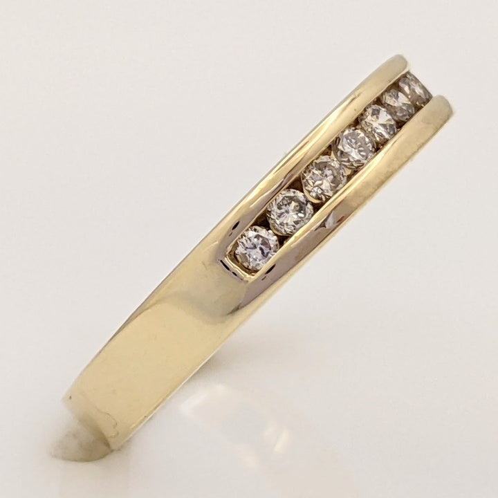 10K .24 CARAT TOTAL WEIGHT SI2 I DIAMOND ROUND (12) ESTATE CHANNEL BAND 2.5 GRAMS