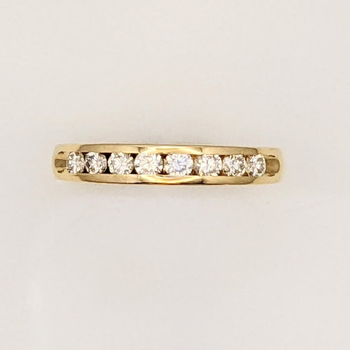 14K .34 CARAT TOTAL WEIGHT SI1 H DIAMOND ROUND (8) ESTATE CHANNEL BAND 2.2 GRAMS