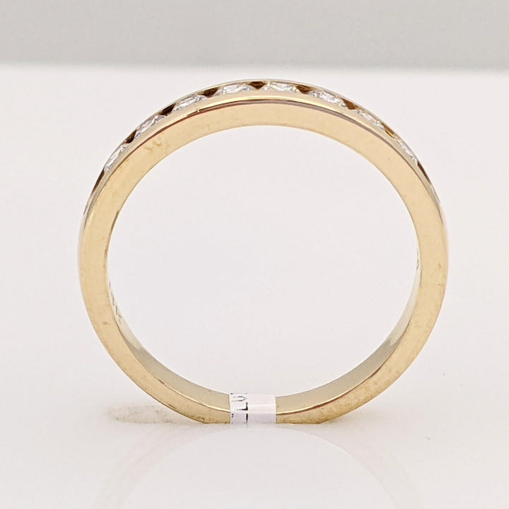 14K .34 CARAT TOTAL WEIGHT SI1 H DIAMOND ROUND (8) ESTATE CHANNEL BAND 2.2 GRAMS