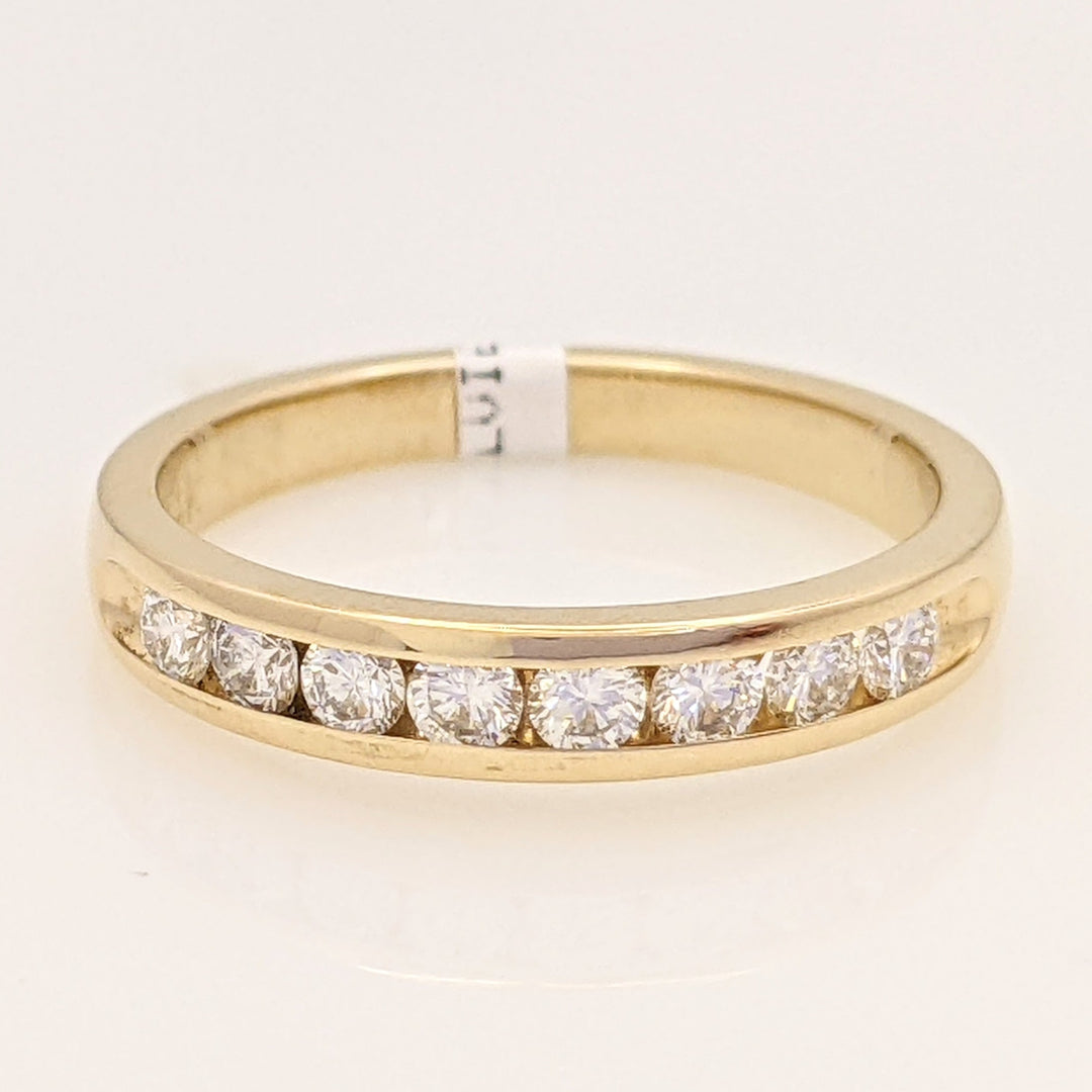 14K .34 CARAT TOTAL WEIGHT SI1 H DIAMOND ROUND (8) ESTATE CHANNEL BAND 2.2 GRAMS