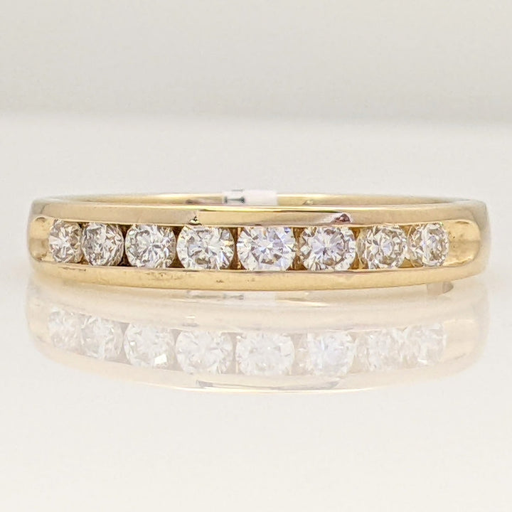 14K .34 CARAT TOTAL WEIGHT SI1 H DIAMOND ROUND (8) ESTATE CHANNEL BAND 2.2 GRAMS
