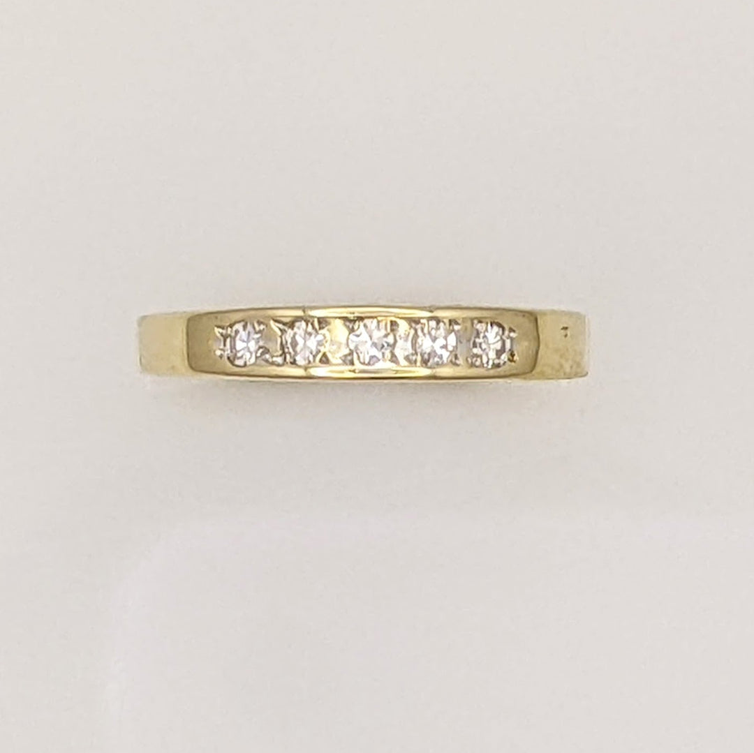 14K .15 CARAT TOTAL WEIGHT SI1 H DIAMOND ROUND (5) PRONG/CHANNEL BAND 2.5 GRAMS