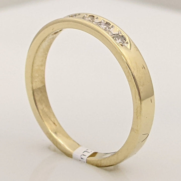 14K .15 CARAT TOTAL WEIGHT SI1 H DIAMOND ROUND (5) PRONG/CHANNEL BAND 2.5 GRAMS