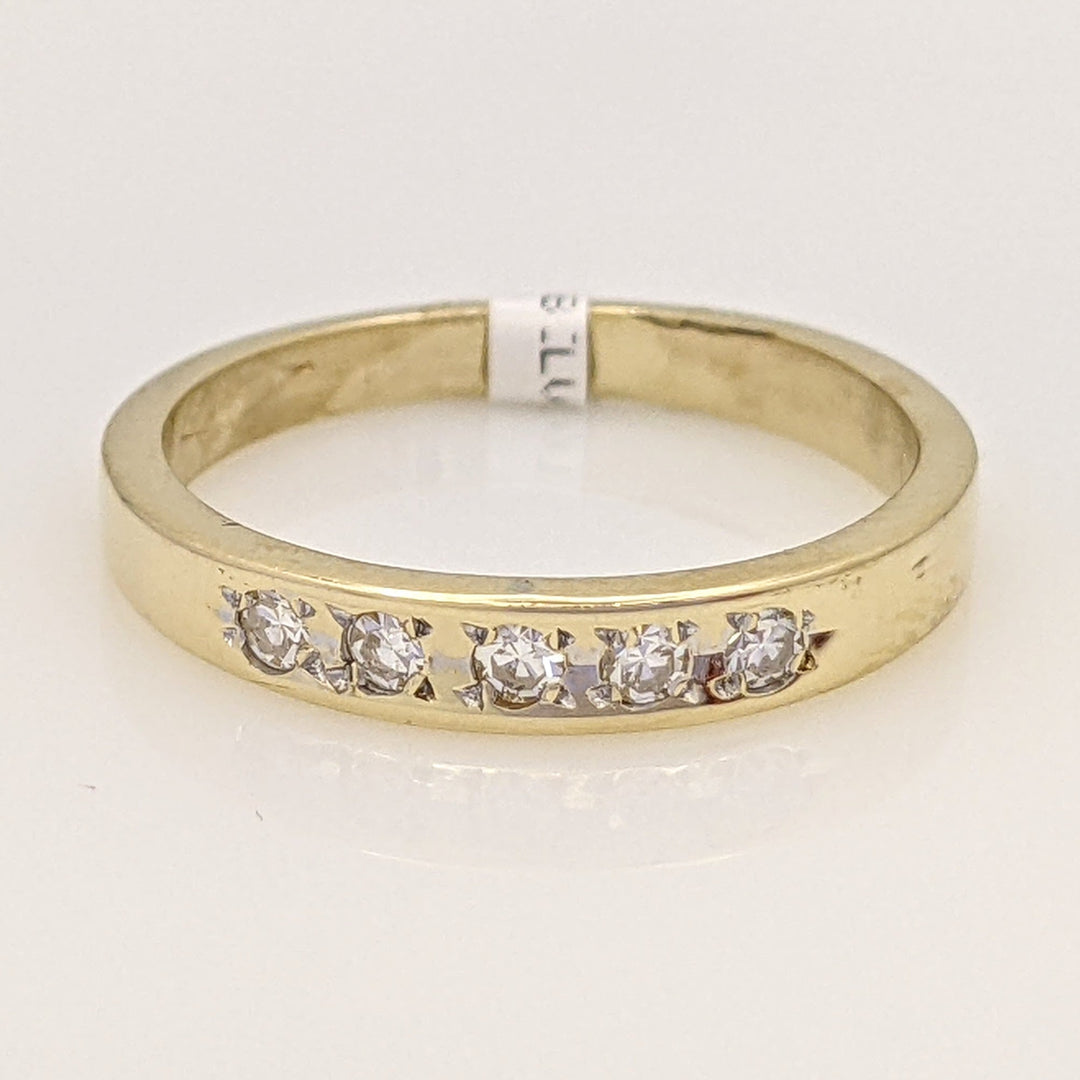 14K .15 CARAT TOTAL WEIGHT SI1 H DIAMOND ROUND (5) PRONG/CHANNEL BAND 2.5 GRAMS