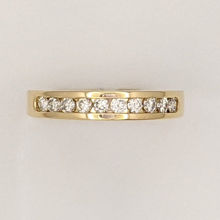 14K .30 CARAT TOTAL WEIGHT SI2 I DIAMOND ROUND (10) ESTATE CHANNEL SET BAND 2.3 GRAMS