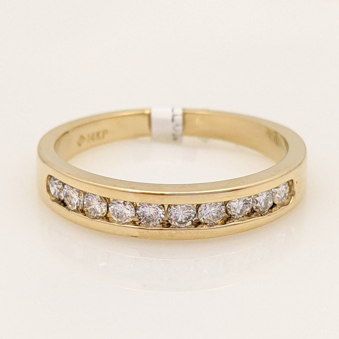 14K .30 CARAT TOTAL WEIGHT SI2 I DIAMOND ROUND (10) ESTATE CHANNEL SET BAND 2.3 GRAMS