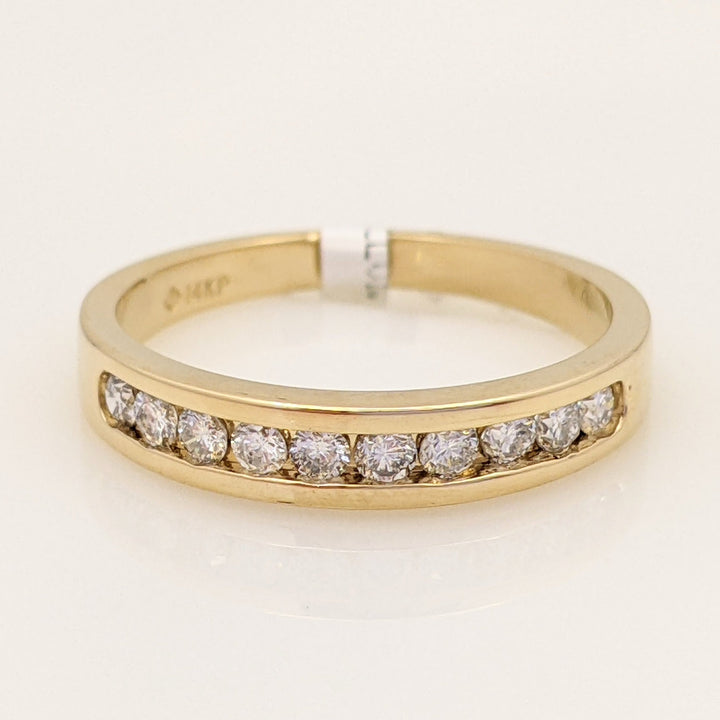 14K .30 CARAT TOTAL WEIGHT SI2 I DIAMOND ROUND (10) ESTATE CHANNEL SET BAND 2.3 GRAMS