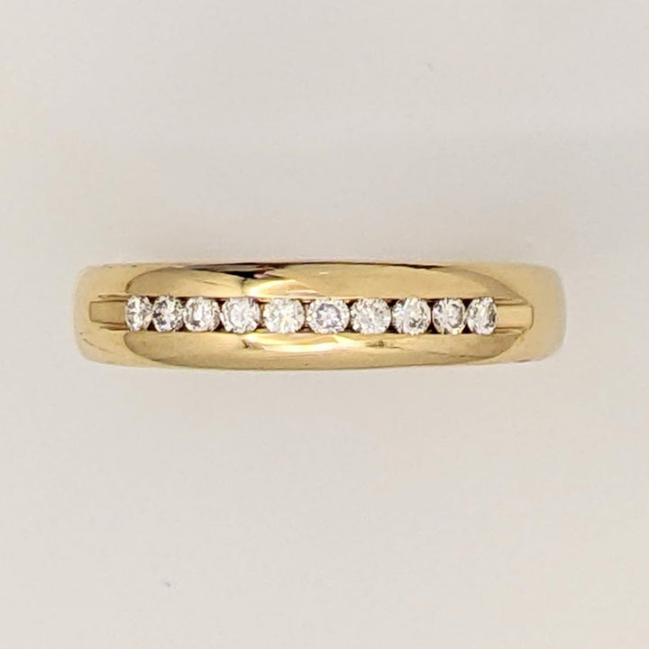 14K .25 CARAT TOTAL WEIGHT SI2 H DIAMOND ROUND (10) ESTATE CHANNEL SET BAND 4.3 GRAMS