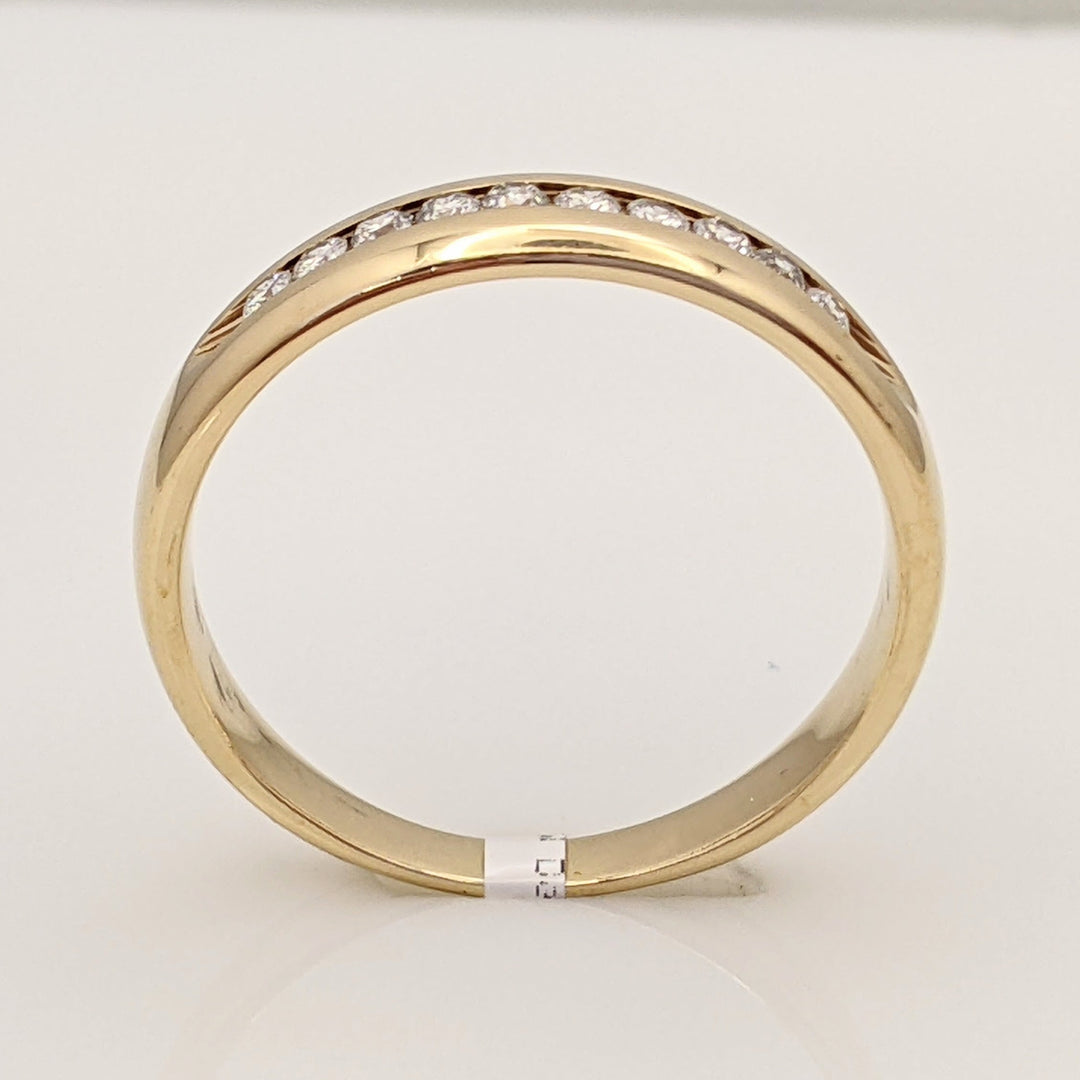 14K .25 CARAT TOTAL WEIGHT SI2 H DIAMOND ROUND (10) ESTATE CHANNEL SET BAND 4.3 GRAMS
