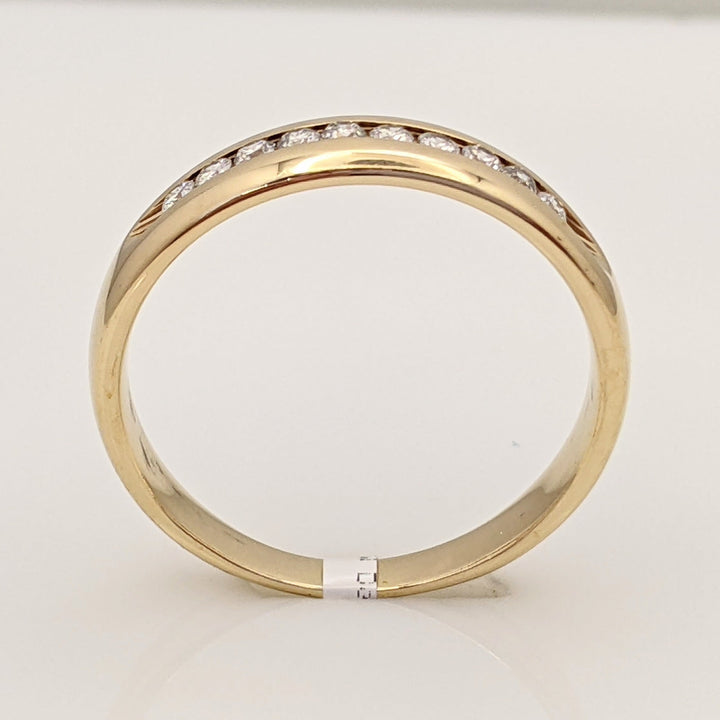 14K .25 CARAT TOTAL WEIGHT SI2 H DIAMOND ROUND (10) ESTATE CHANNEL SET BAND 4.3 GRAMS