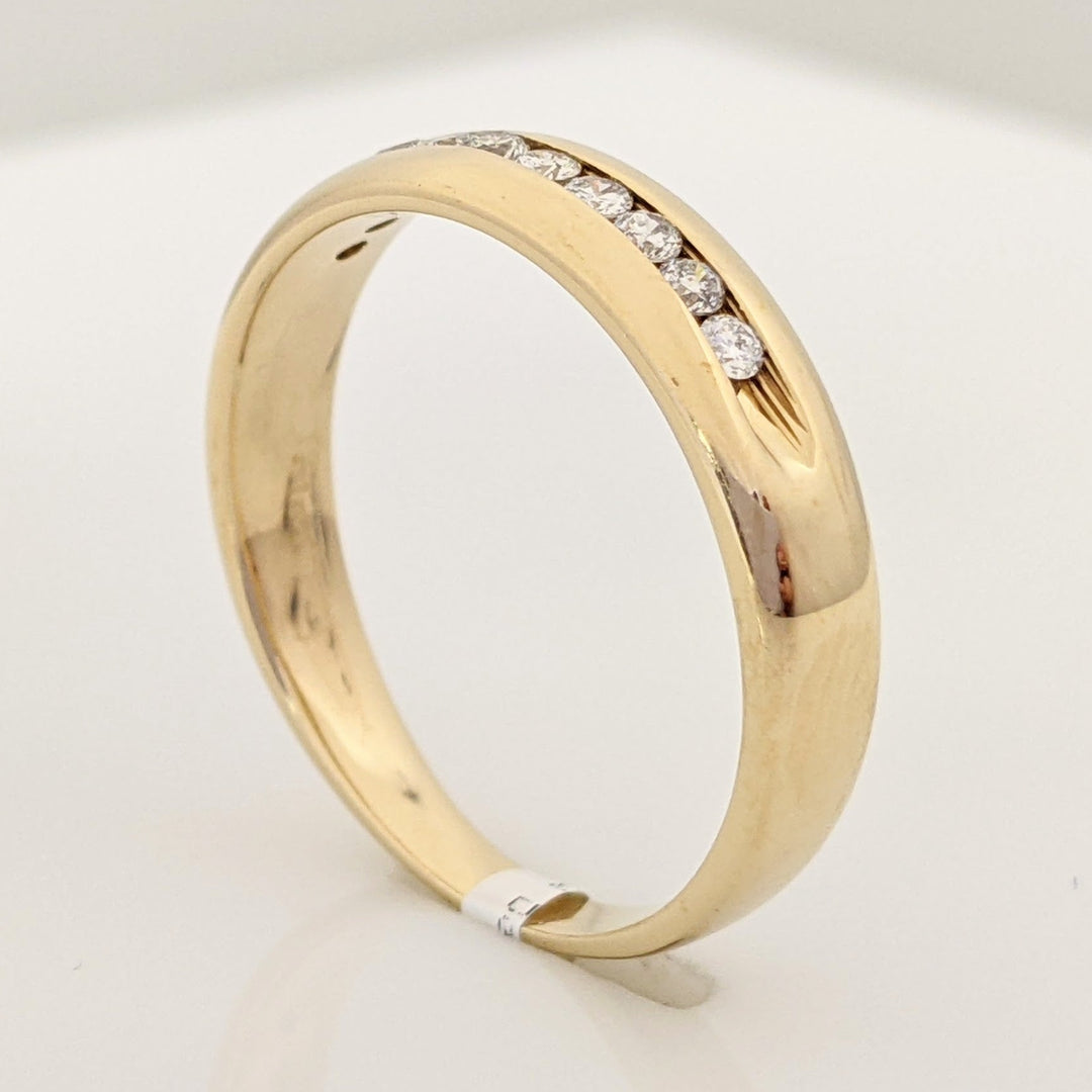 14K .25 CARAT TOTAL WEIGHT SI2 H DIAMOND ROUND (10) ESTATE CHANNEL SET BAND 4.3 GRAMS