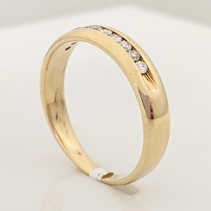 14K .25 CARAT TOTAL WEIGHT SI2 H DIAMOND ROUND (10) ESTATE CHANNEL SET BAND 4.3 GRAMS