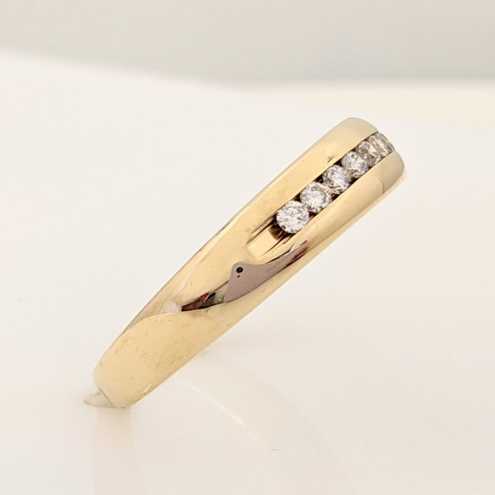 14K .25 CARAT TOTAL WEIGHT SI2 H DIAMOND ROUND (10) ESTATE CHANNEL SET BAND 4.3 GRAMS