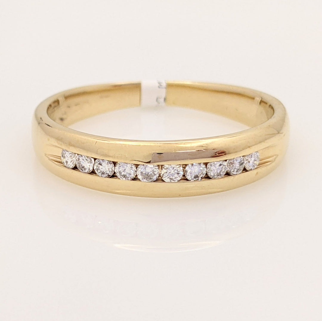 14K .25 CARAT TOTAL WEIGHT SI2 H DIAMOND ROUND (10) ESTATE CHANNEL SET BAND 4.3 GRAMS