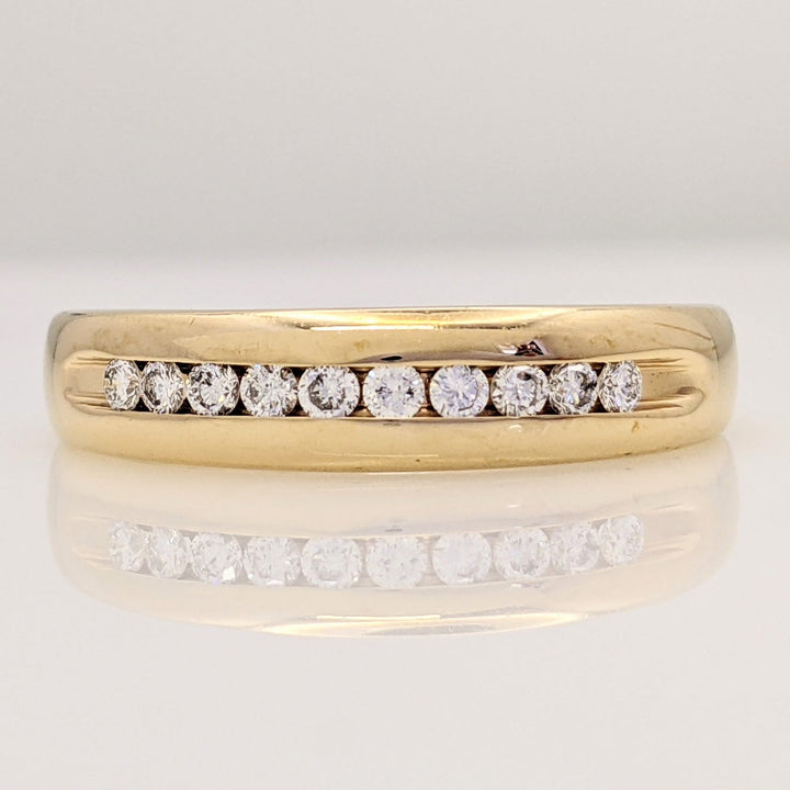 14K .25 CARAT TOTAL WEIGHT SI2 H DIAMOND ROUND (10) ESTATE CHANNEL SET BAND 4.3 GRAMS