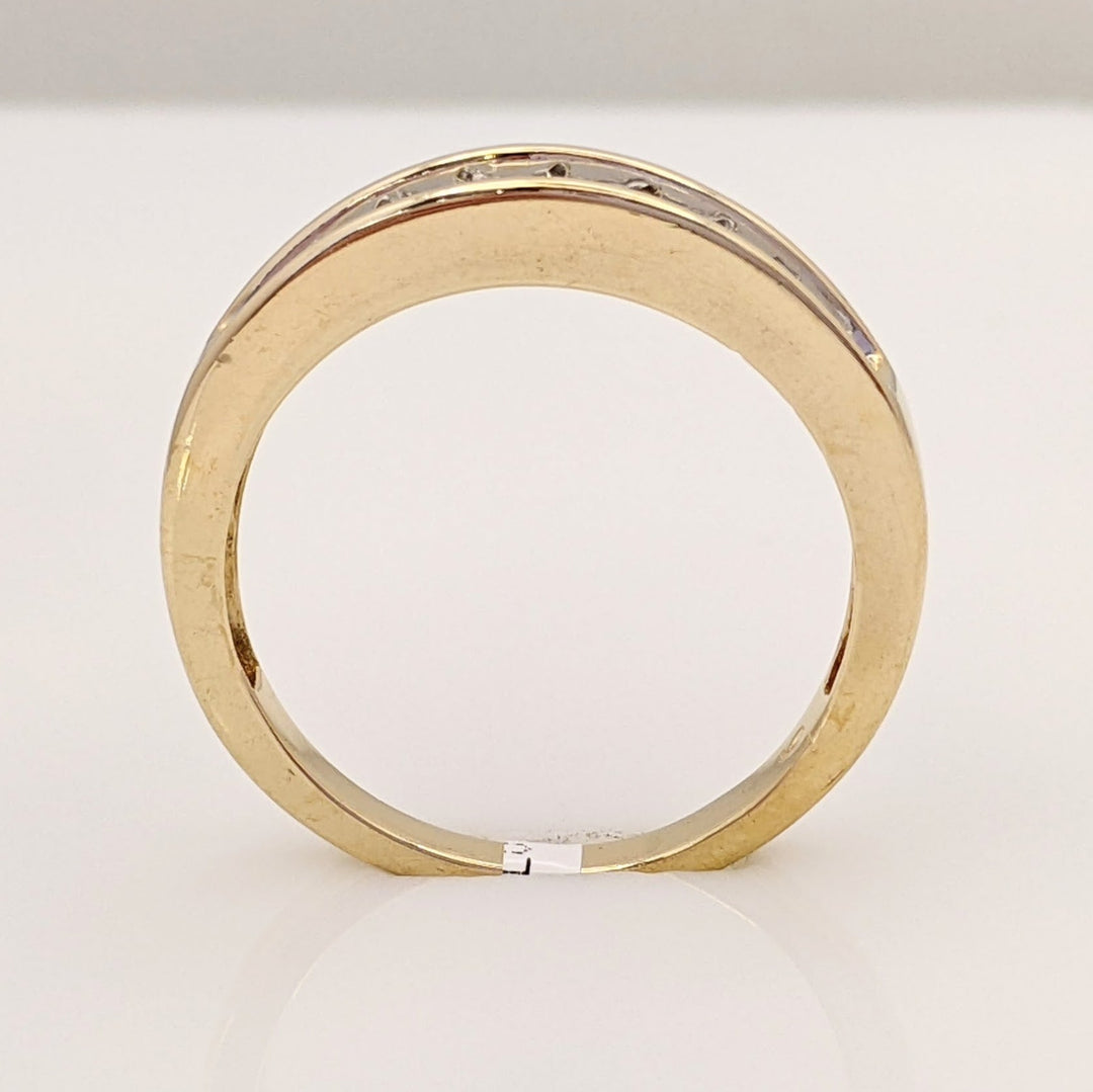 14K .40 CARAT TOTAL WEIGHT I1 H DIAMOND ROUND (9) ESTATE CHANNEL BAND 3.1 GRAMS