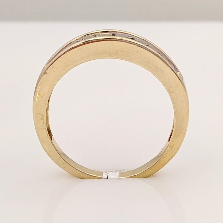 14K .40 CARAT TOTAL WEIGHT I1 H DIAMOND ROUND (9) ESTATE CHANNEL BAND 3.1 GRAMS