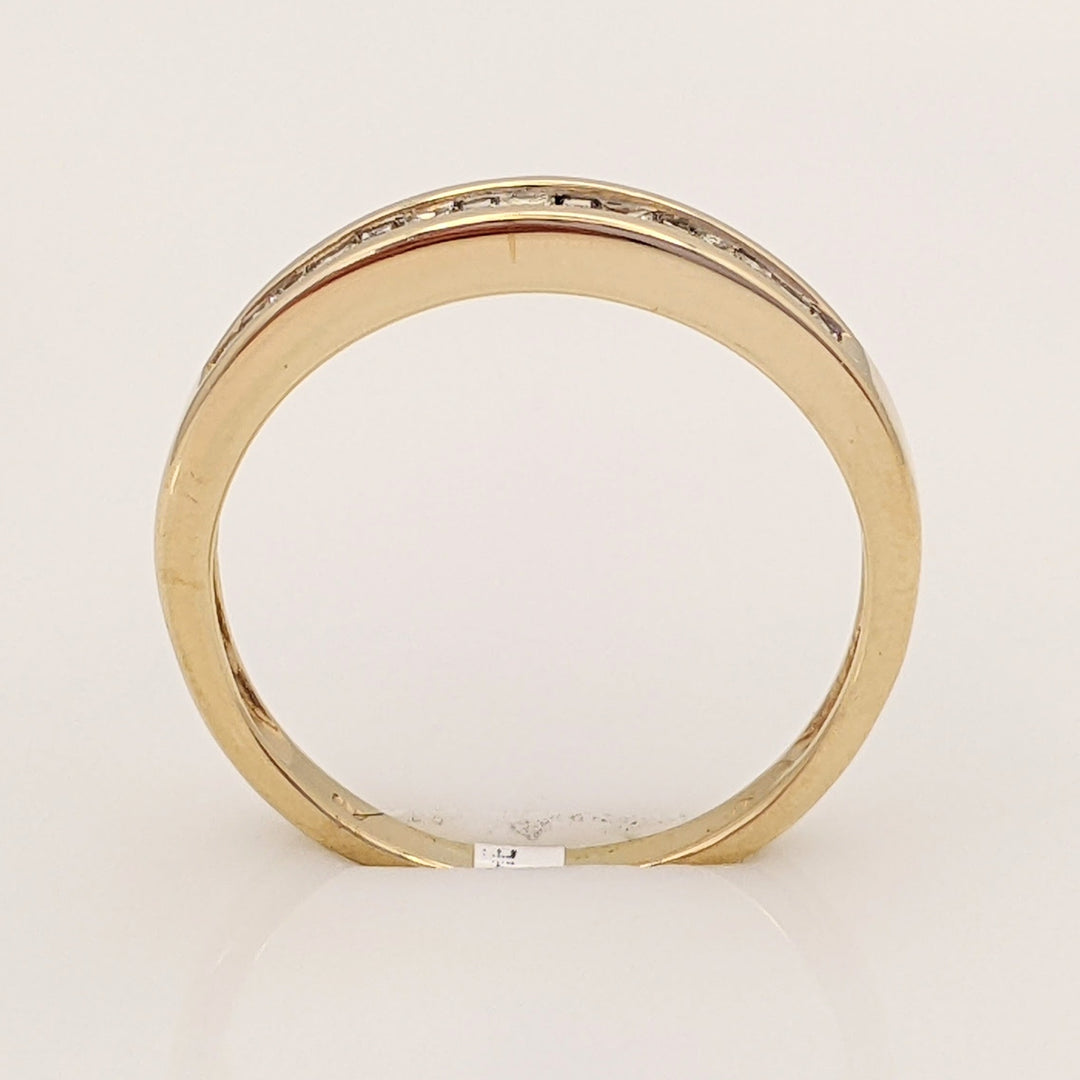 14K .29 CARAT TOTAL WEIGHT VS2 H DIAMOND PRINCESS CUT (7) BAGUETTE (8) ESTATE CHANNEL BAND 2.0 GRAMS