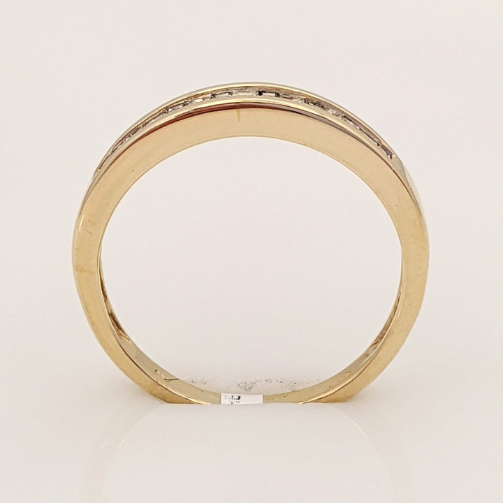 14K .29 CARAT TOTAL WEIGHT VS2 H DIAMOND PRINCESS CUT (7) BAGUETTE (8) ESTATE CHANNEL BAND 2.0 GRAMS