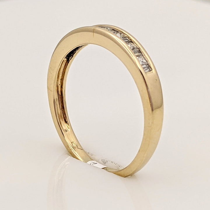 14K .29 CARAT TOTAL WEIGHT VS2 H DIAMOND PRINCESS CUT (7) BAGUETTE (8) ESTATE CHANNEL BAND 2.0 GRAMS