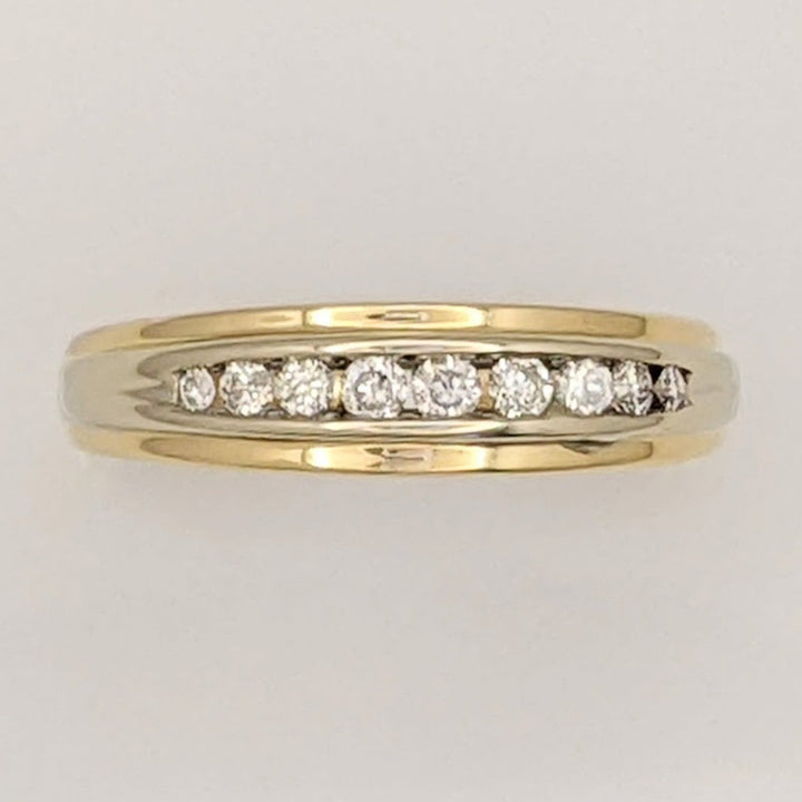 14K .20 CARAT TOTAL WEIGHT I1 H DIAMOND ROUND (9) ESTATE CHANNEL BAND 3.0 GRAMS