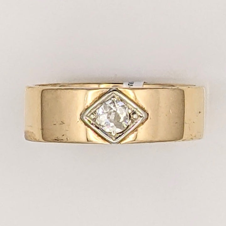 10K .16 CARAT TOTAL WEIGHT SI1 I DIAMOND ROUND (1) 6MM ESTATE BAND 5.3 GRAMS