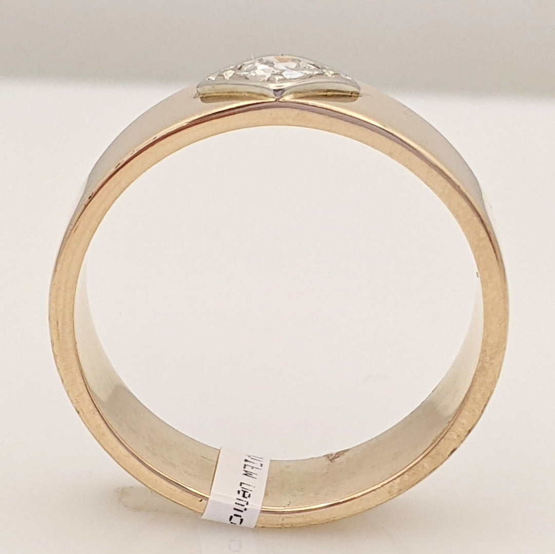 10K .16 CARAT TOTAL WEIGHT SI1 I DIAMOND ROUND (1) 6MM ESTATE BAND 5.3 GRAMS