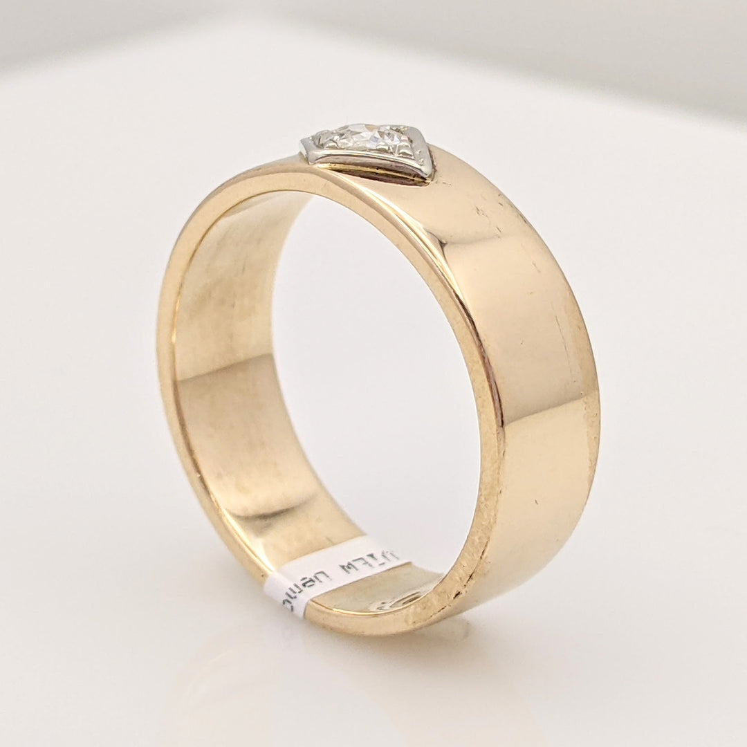 10K .16 CARAT TOTAL WEIGHT SI1 I DIAMOND ROUND (1) 6MM ESTATE BAND 5.3 GRAMS