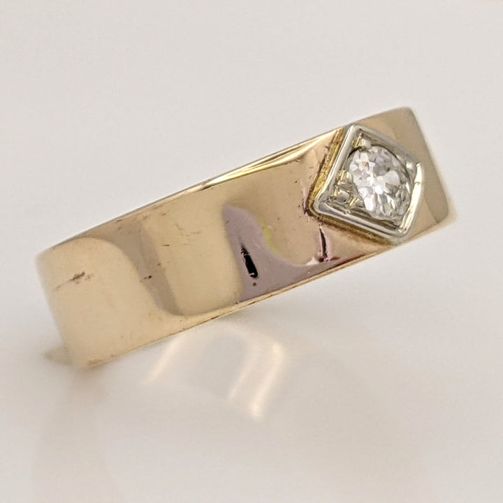 10K .16 CARAT TOTAL WEIGHT SI1 I DIAMOND ROUND (1) 6MM ESTATE BAND 5.3 GRAMS