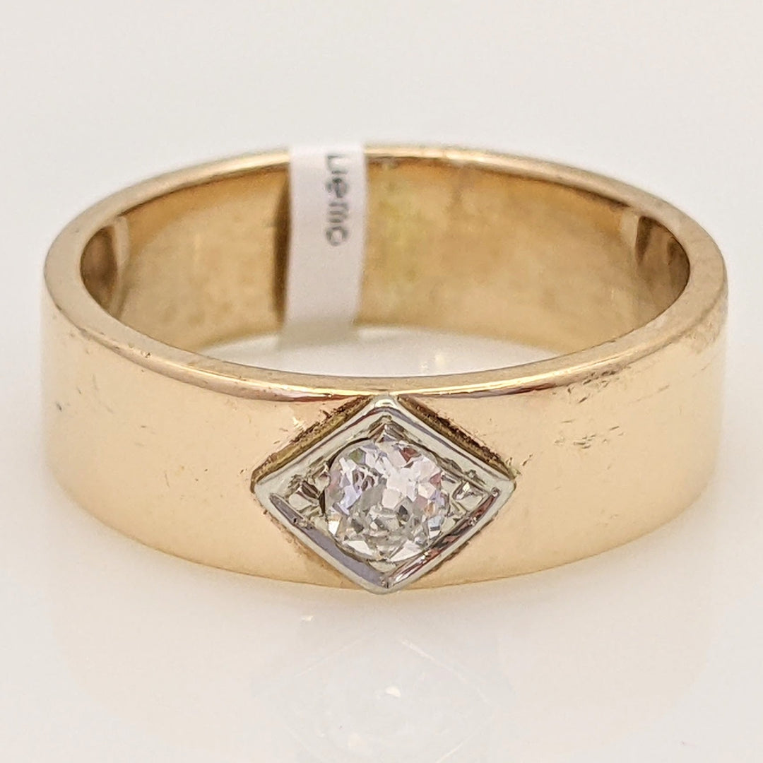 10K .16 CARAT TOTAL WEIGHT SI1 I DIAMOND ROUND (1) 6MM ESTATE BAND 5.3 GRAMS