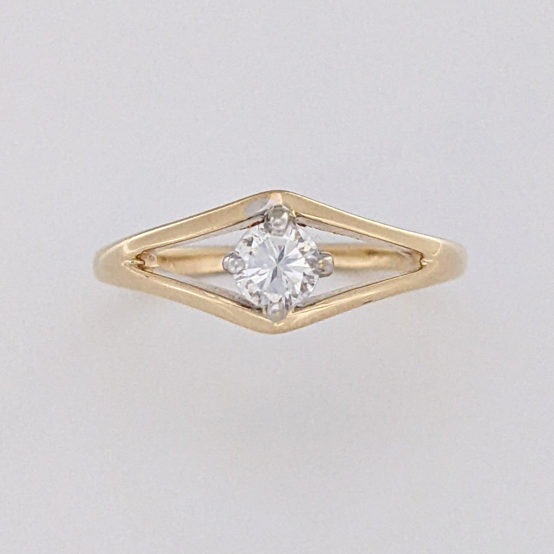 14K .20 CARAT TOTAL SI2 H DAMOND ROUND OPEN TOP ESTATE RING 2.0 GRAMS