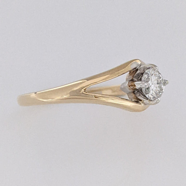 14K .20 CARAT TOTAL SI2 H DAMOND ROUND OPEN TOP ESTATE RING 2.0 GRAMS