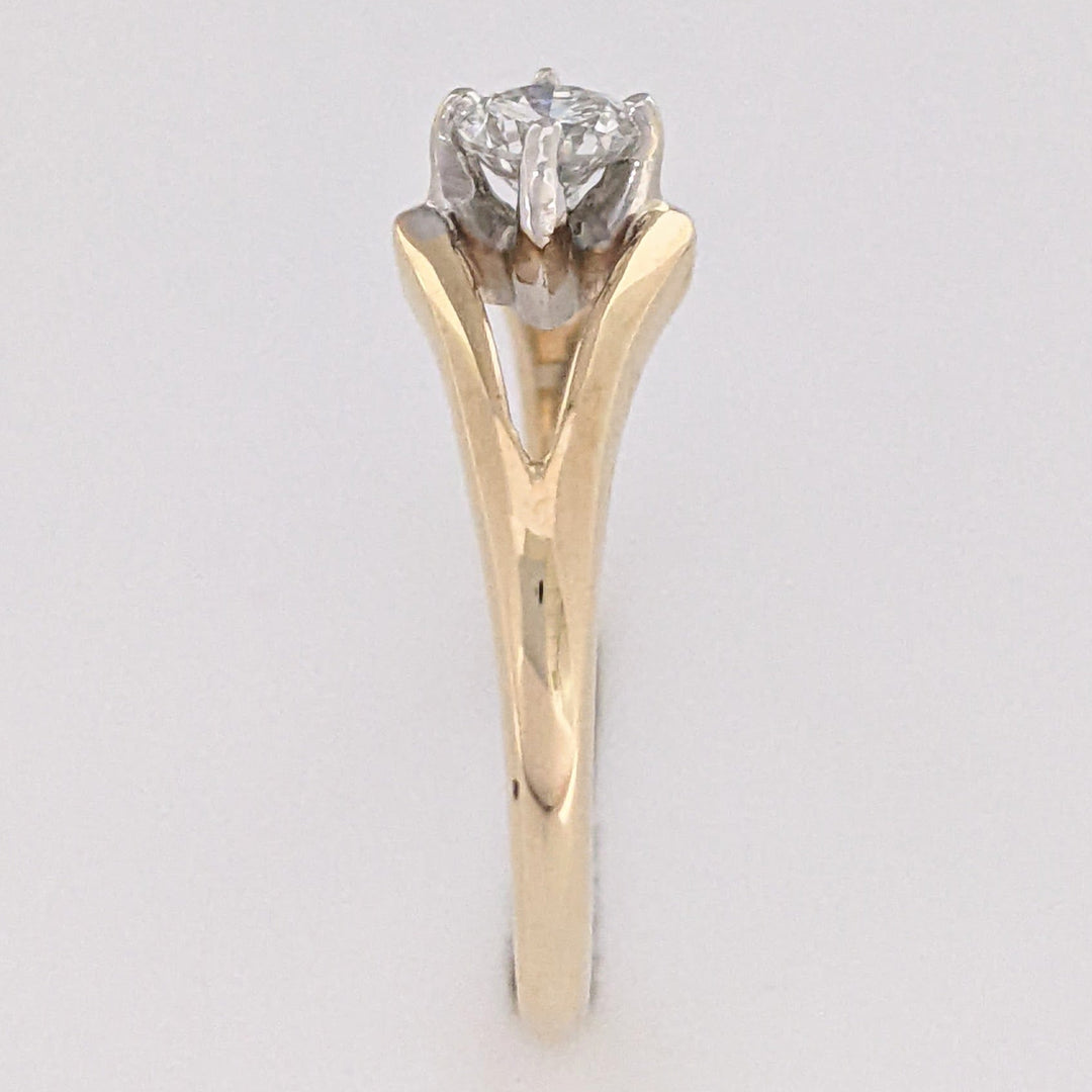 14K .20 CARAT TOTAL SI2 H DAMOND ROUND OPEN TOP ESTATE RING 2.0 GRAMS