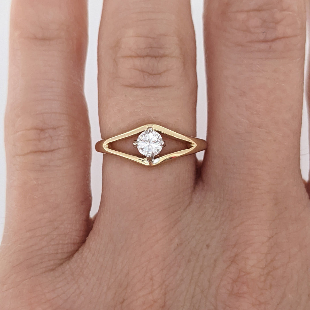 14K .20 CARAT TOTAL SI2 H DAMOND ROUND OPEN TOP ESTATE RING 2.0 GRAMS