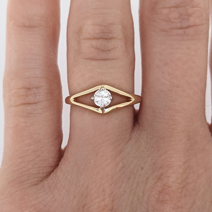 14K .20 CARAT TOTAL SI2 H DAMOND ROUND OPEN TOP ESTATE RING 2.0 GRAMS