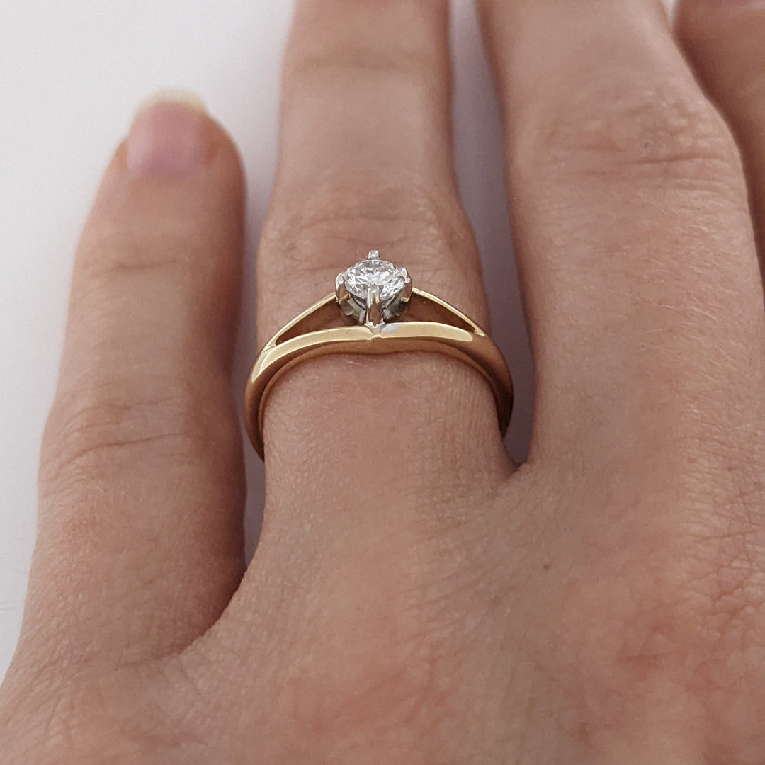 14K .20 CARAT TOTAL SI2 H DAMOND ROUND OPEN TOP ESTATE RING 2.0 GRAMS