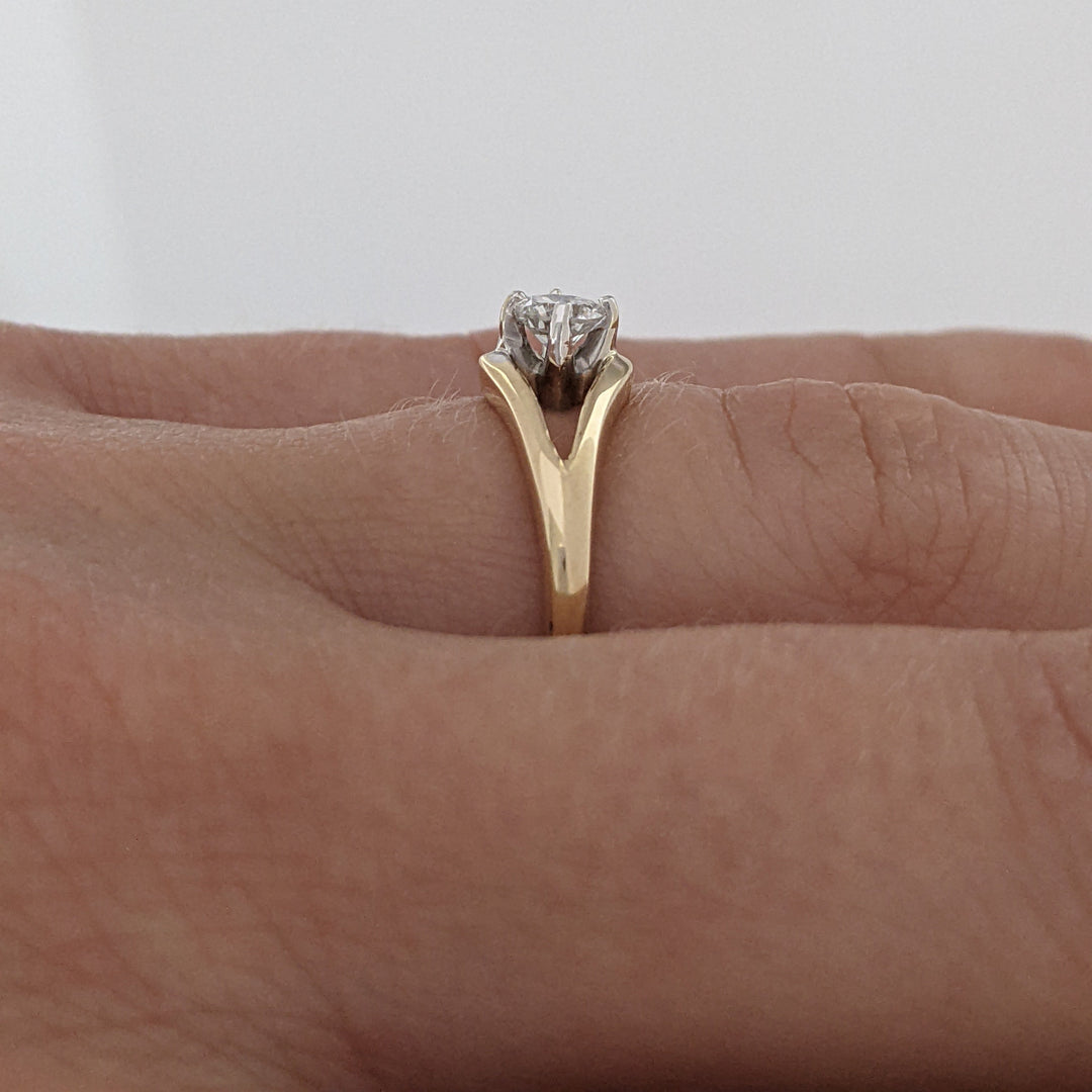 14K .20 CARAT TOTAL SI2 H DAMOND ROUND OPEN TOP ESTATE RING 2.0 GRAMS