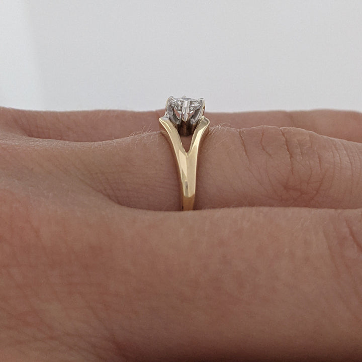 14K .20 CARAT TOTAL SI2 H DAMOND ROUND OPEN TOP ESTATE RING 2.0 GRAMS