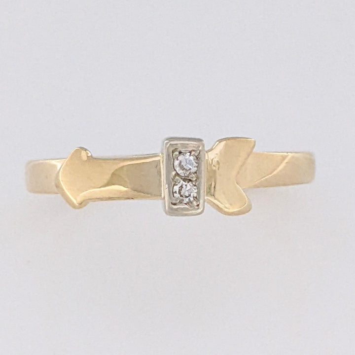 14K DIAMOND ROUND (2) ARROW ESTATE RING 2.3 GRAMS