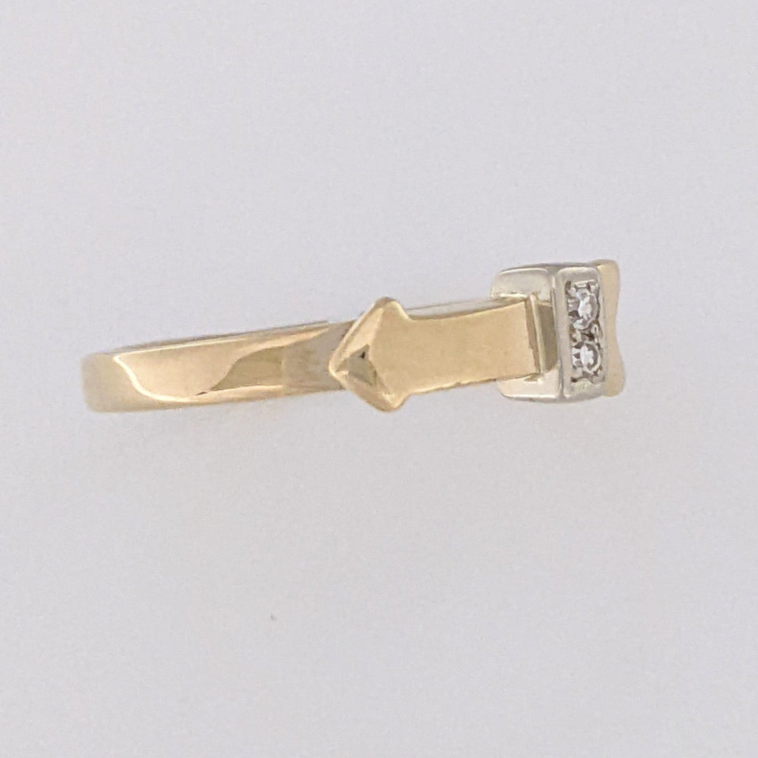 14K DIAMOND ROUND (2) ARROW ESTATE RING 2.3 GRAMS
