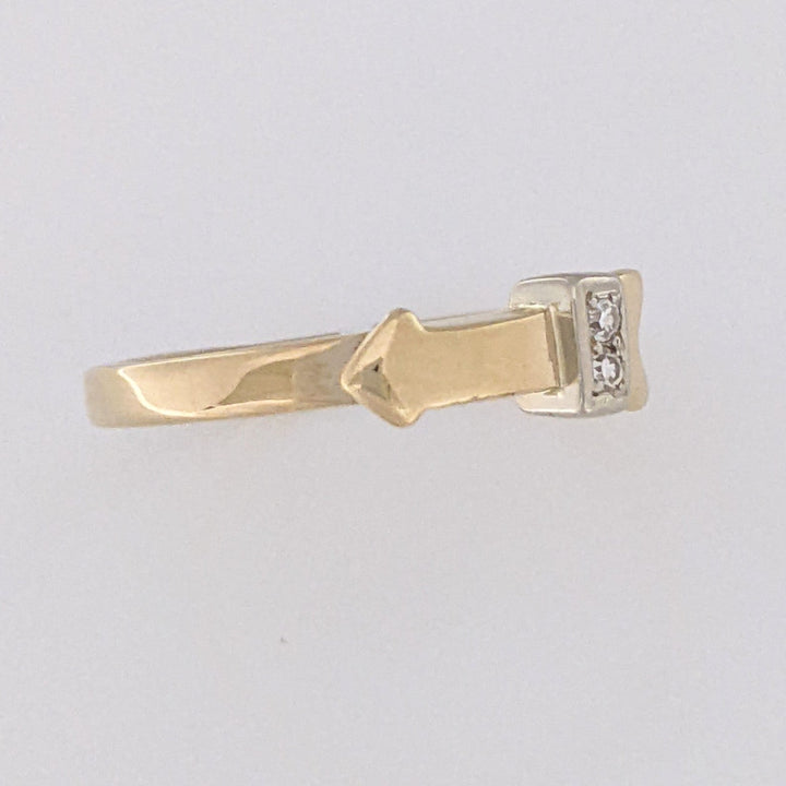14K DIAMOND ROUND (2) ARROW ESTATE RING 2.3 GRAMS