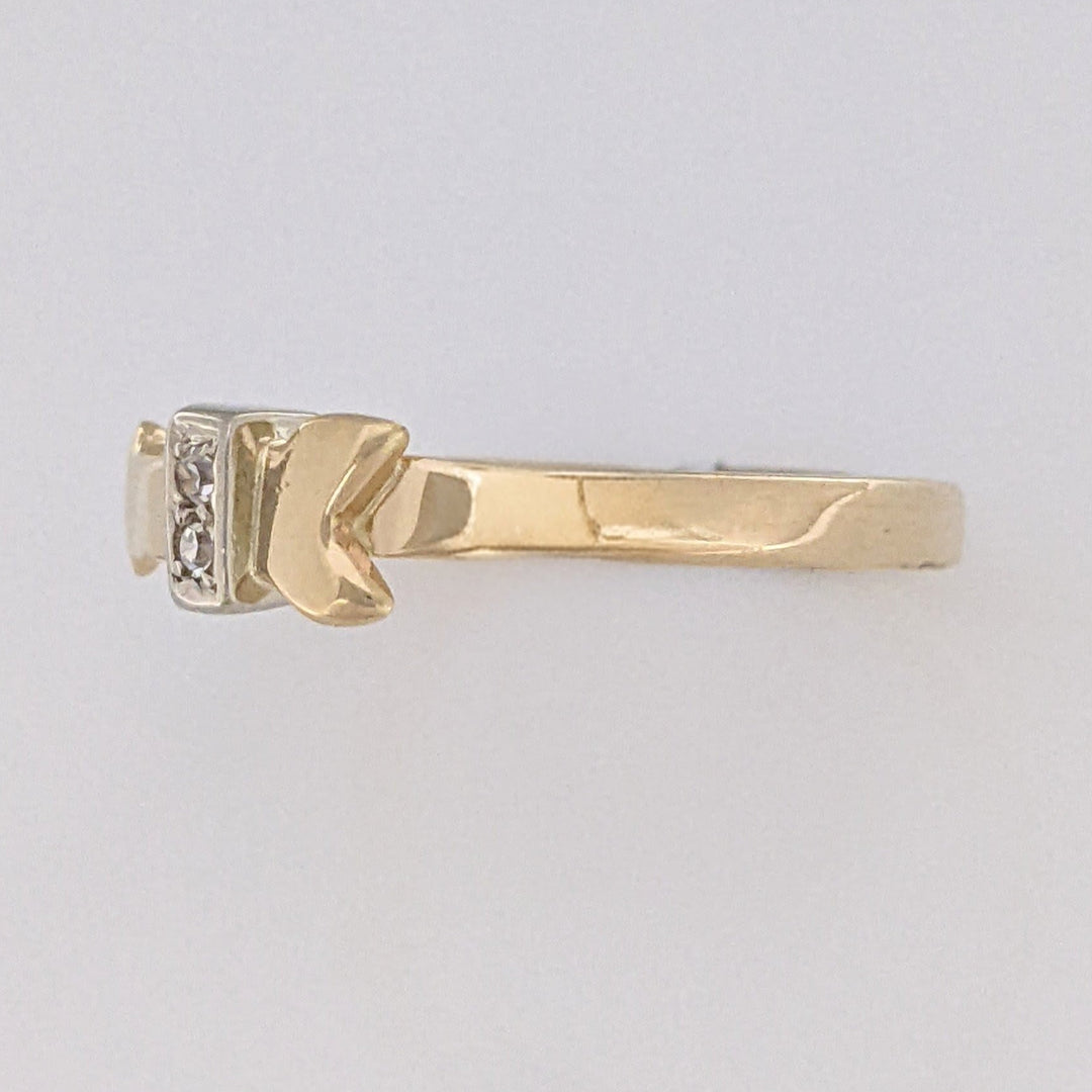 14K DIAMOND ROUND (2) ARROW ESTATE RING 2.3 GRAMS