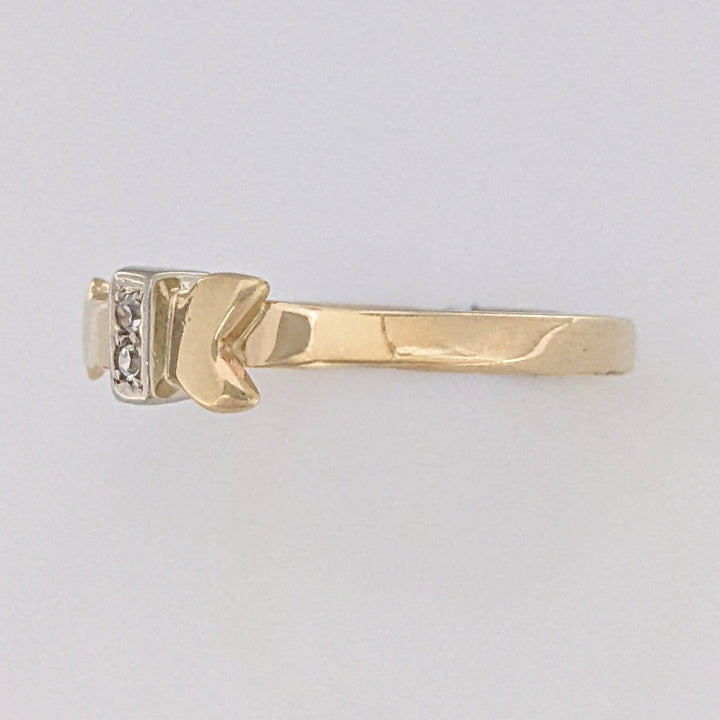 14K DIAMOND ROUND (2) ARROW ESTATE RING 2.3 GRAMS