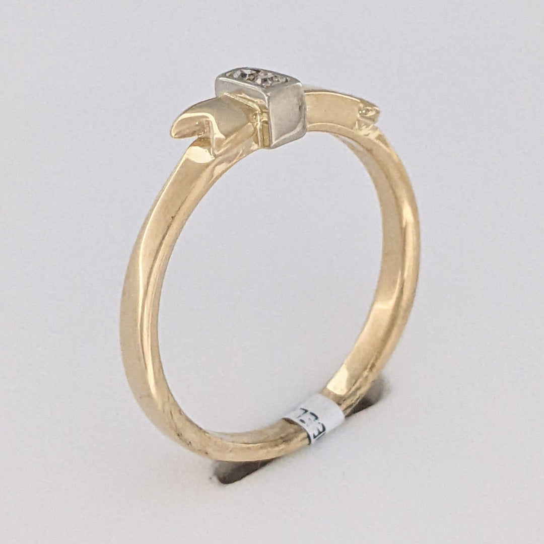 14K DIAMOND ROUND (2) ARROW ESTATE RING 2.3 GRAMS