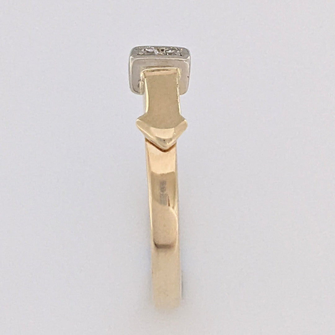 14K DIAMOND ROUND (2) ARROW ESTATE RING 2.3 GRAMS